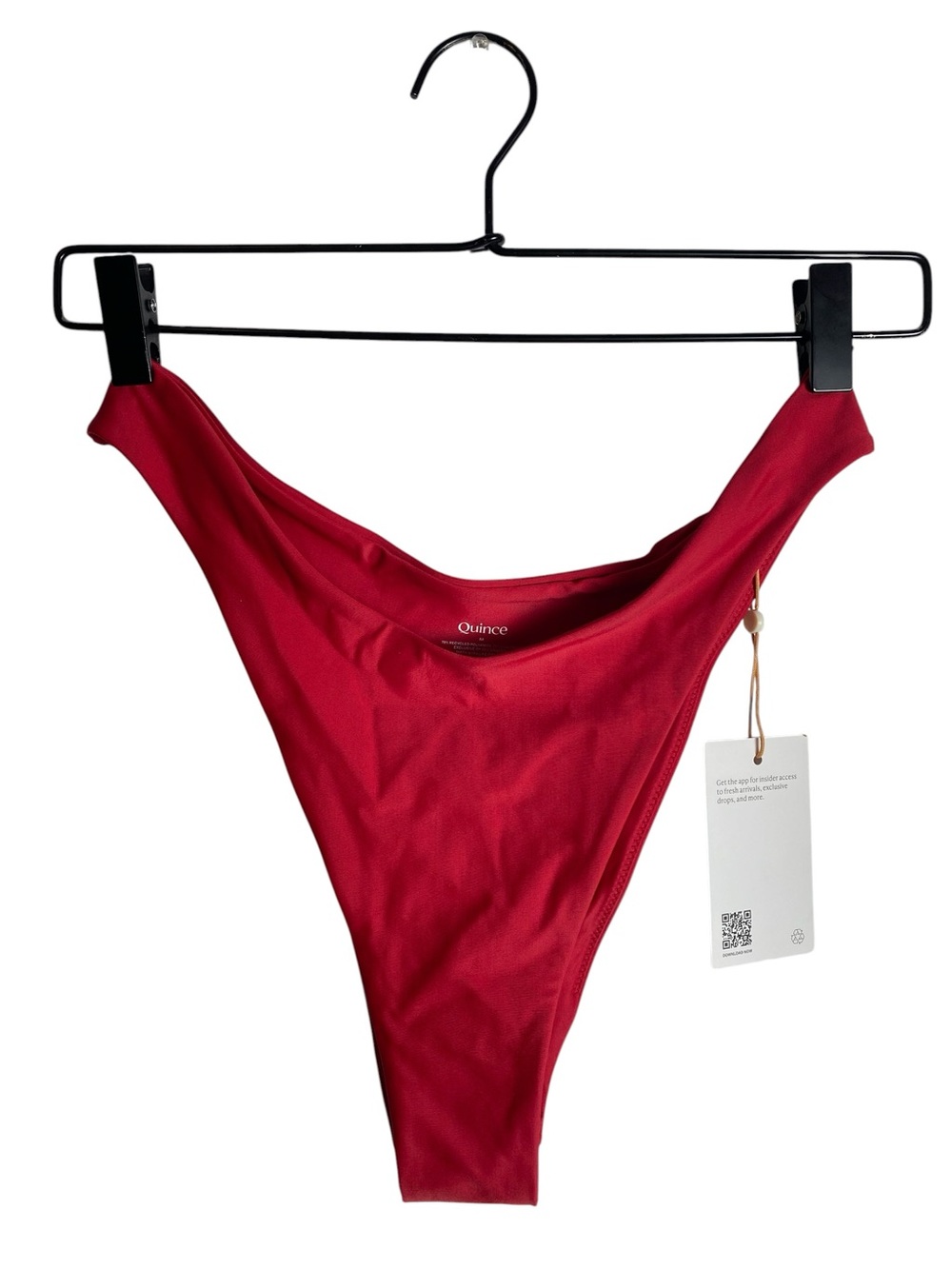 Quince Red High Leg Bikini Bottoms High Cut